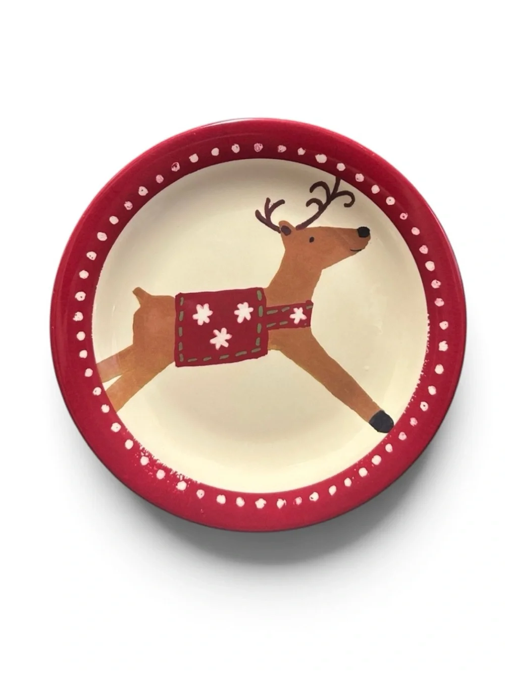 Pottery Barn Kids Festive Reindeer & Santa Christmas Plates